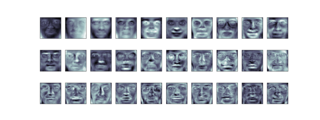 Examples of Eigenface for face detection
